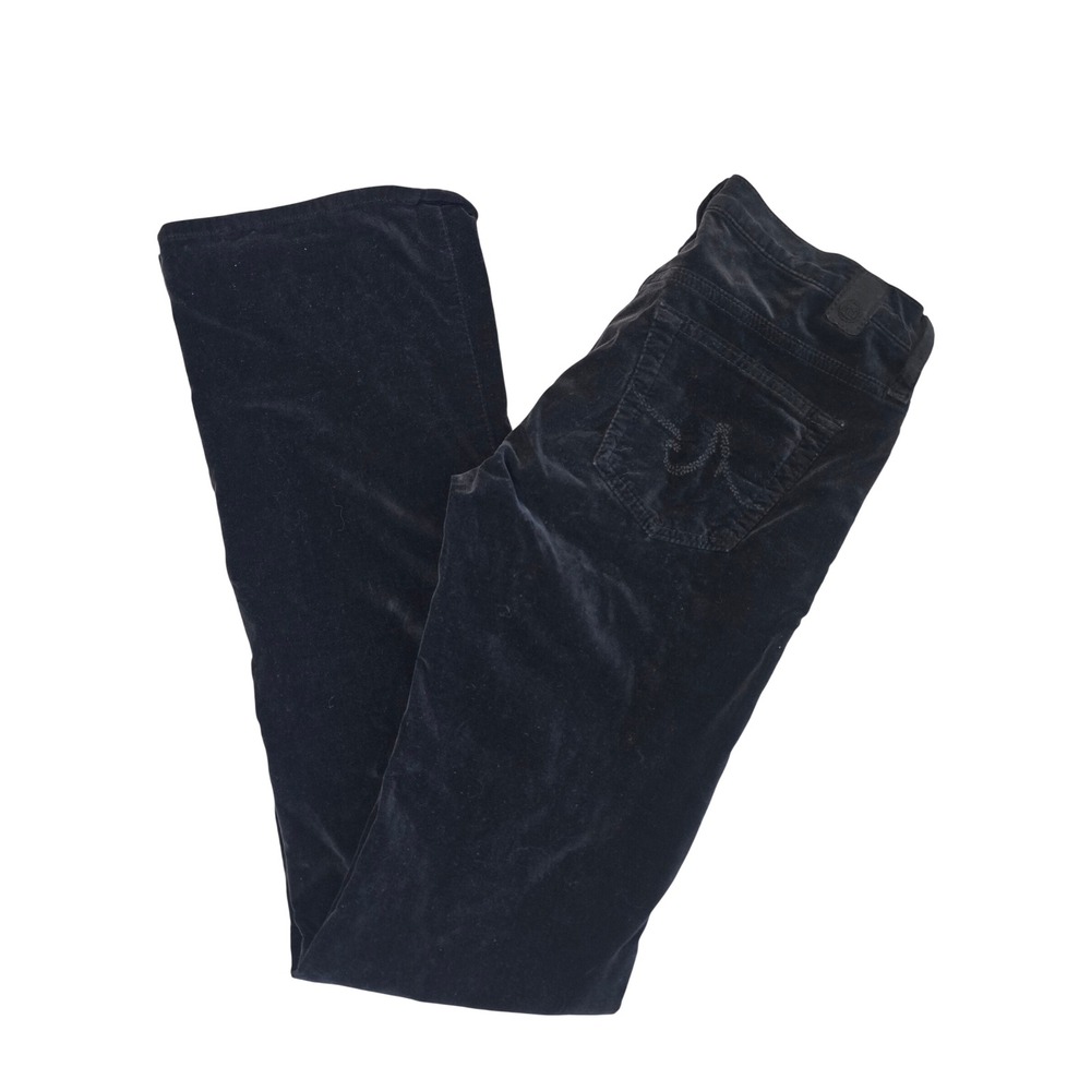 AG Adriano Goldschmied The Angel Black Velvet Corduroy Bootcut Pants 27R EUC